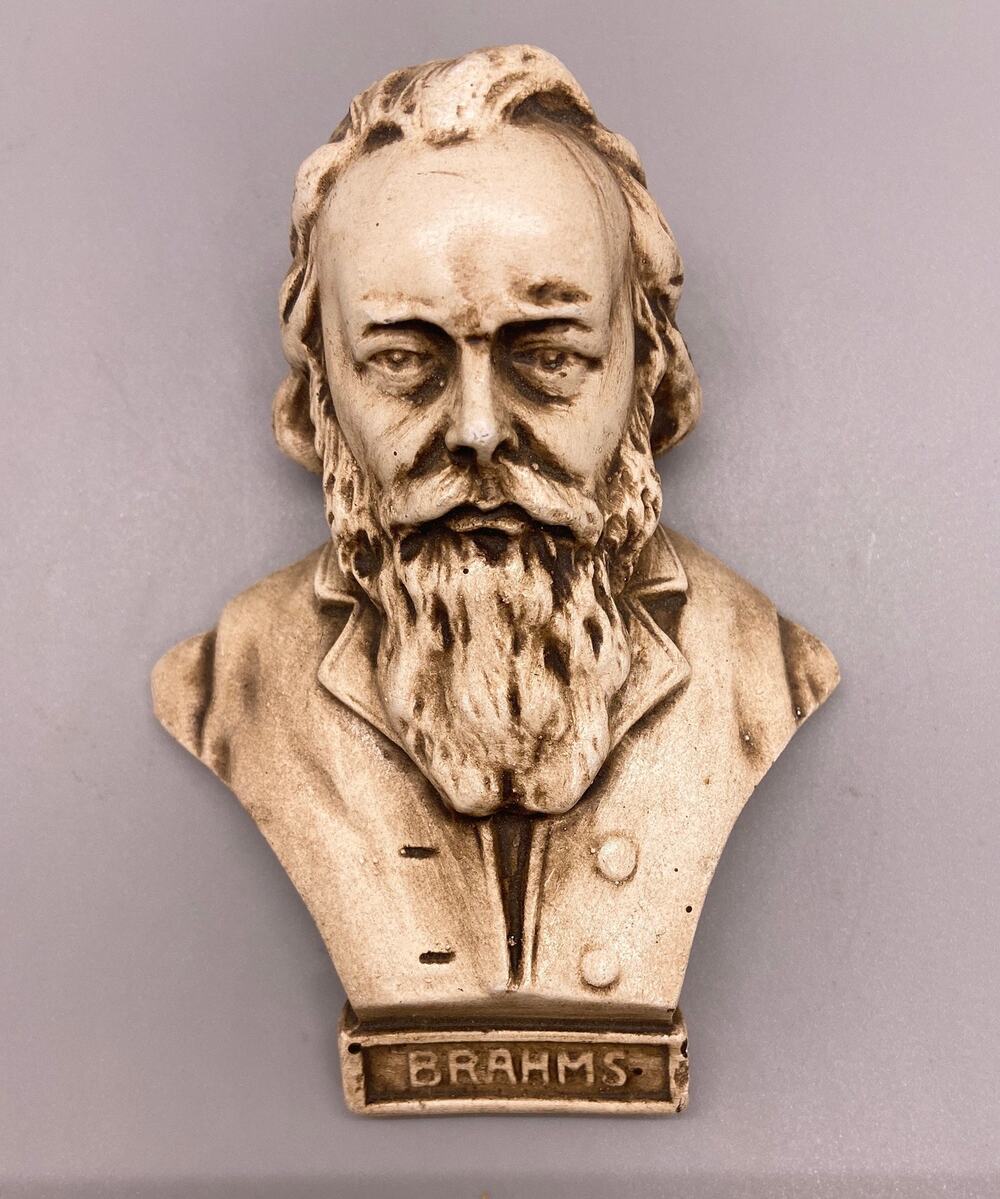 Vintage Chalkware Small Brahms Bust Wall Decor